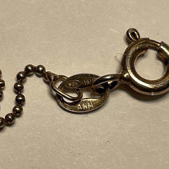 Vintage Sterling Silver AHM Small Beaded Necklace. 18 inches long - Picture 5 of 5